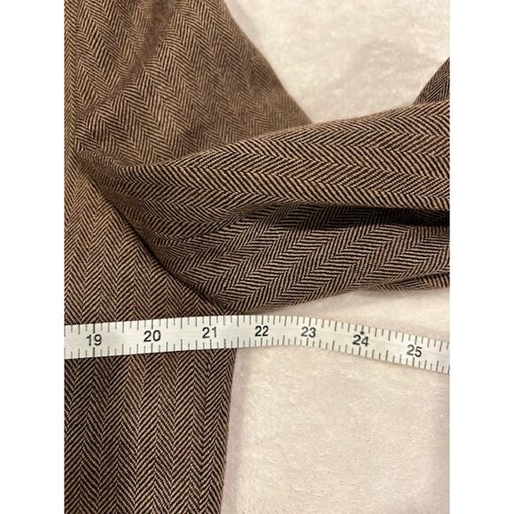 CHAPS Ralph Lauren Tweed Blazer Brown Wool Herringbone Jacket Academia Size 16 - Picture 6 of 16